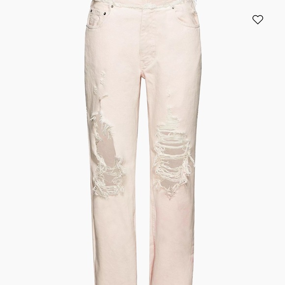 SER.O.YA. Women Pink Distressed Low-Rise Straight Split Jeans Pants. Size 29 - Picture 8 of 9